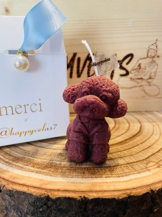⭐ Pequeño Caniche – Vela Decorativa Artesanal