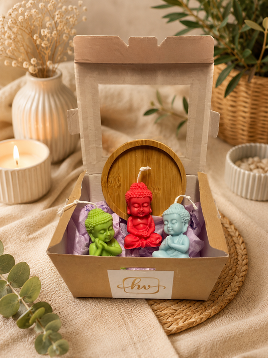 Pack “Trío de Budas” – Happy Velas ✨