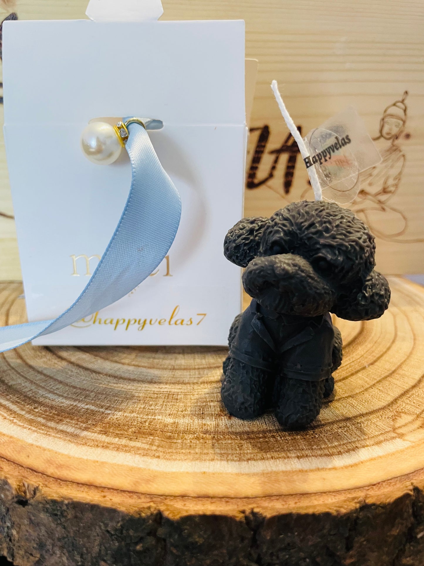 ⭐ Pequeño Caniche – Vela Decorativa Artesanal