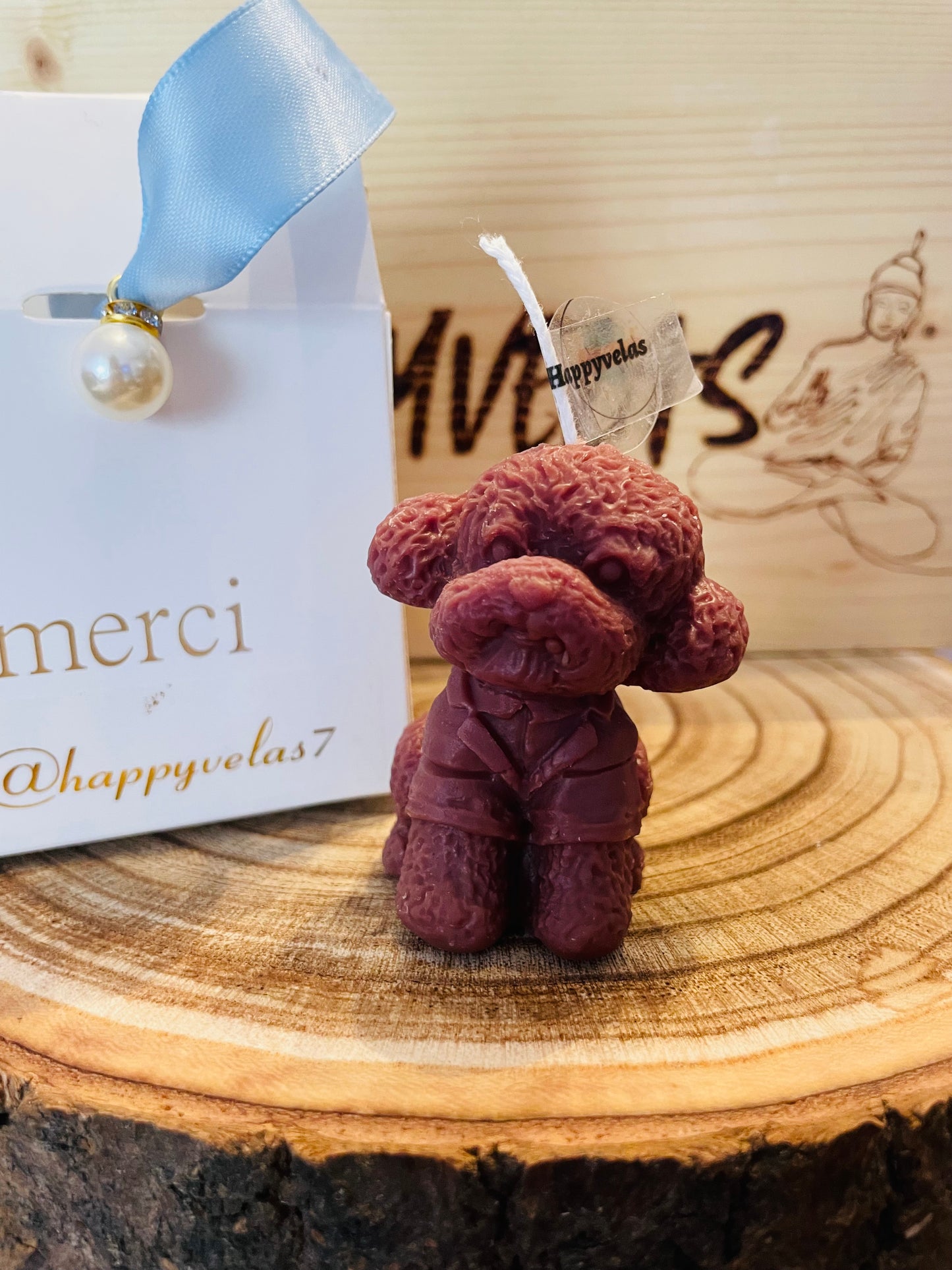 ⭐ Pequeño Caniche – Vela Decorativa Artesanal