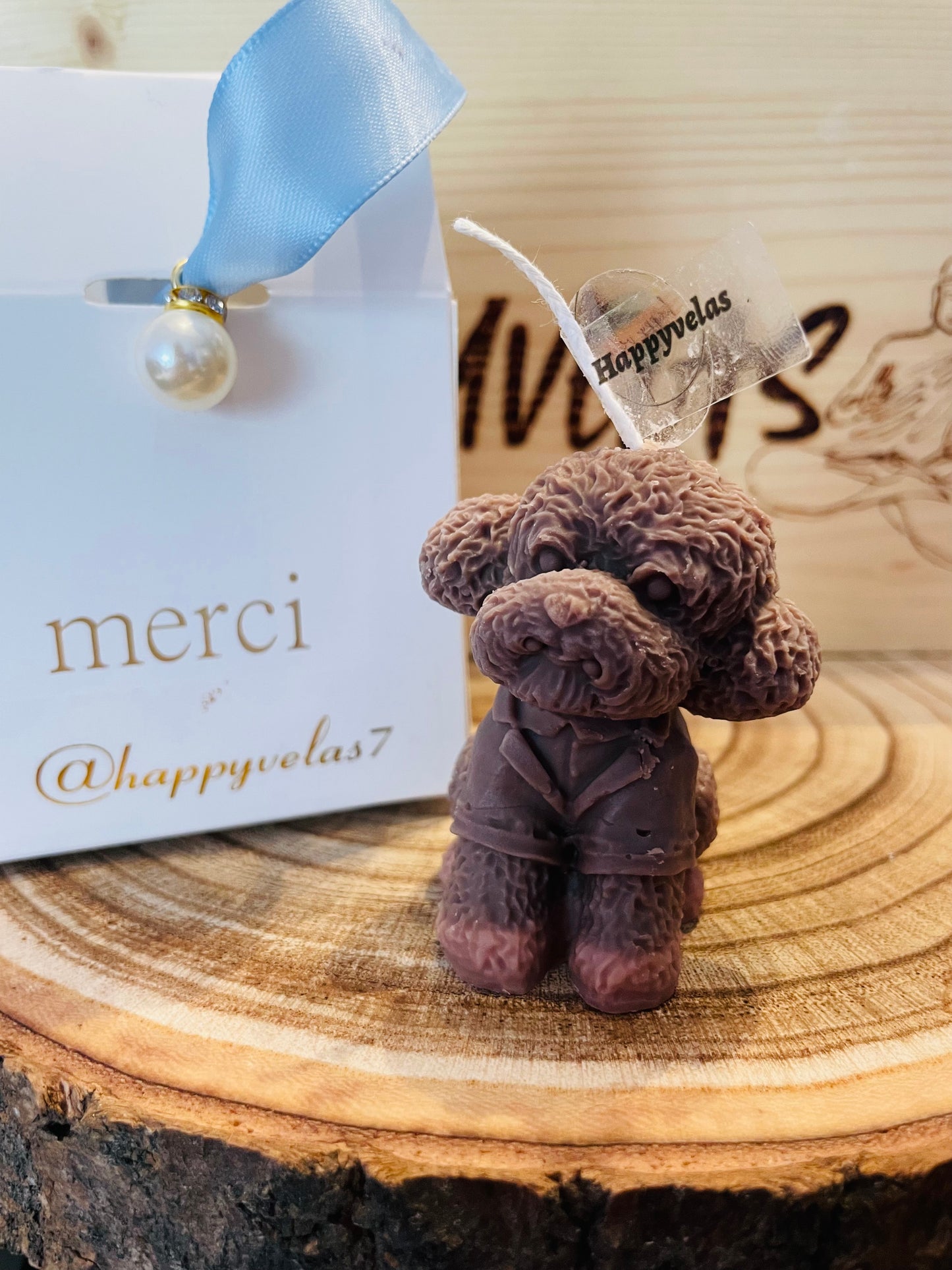 ⭐ Pequeño Caniche – Vela Decorativa Artesanal
