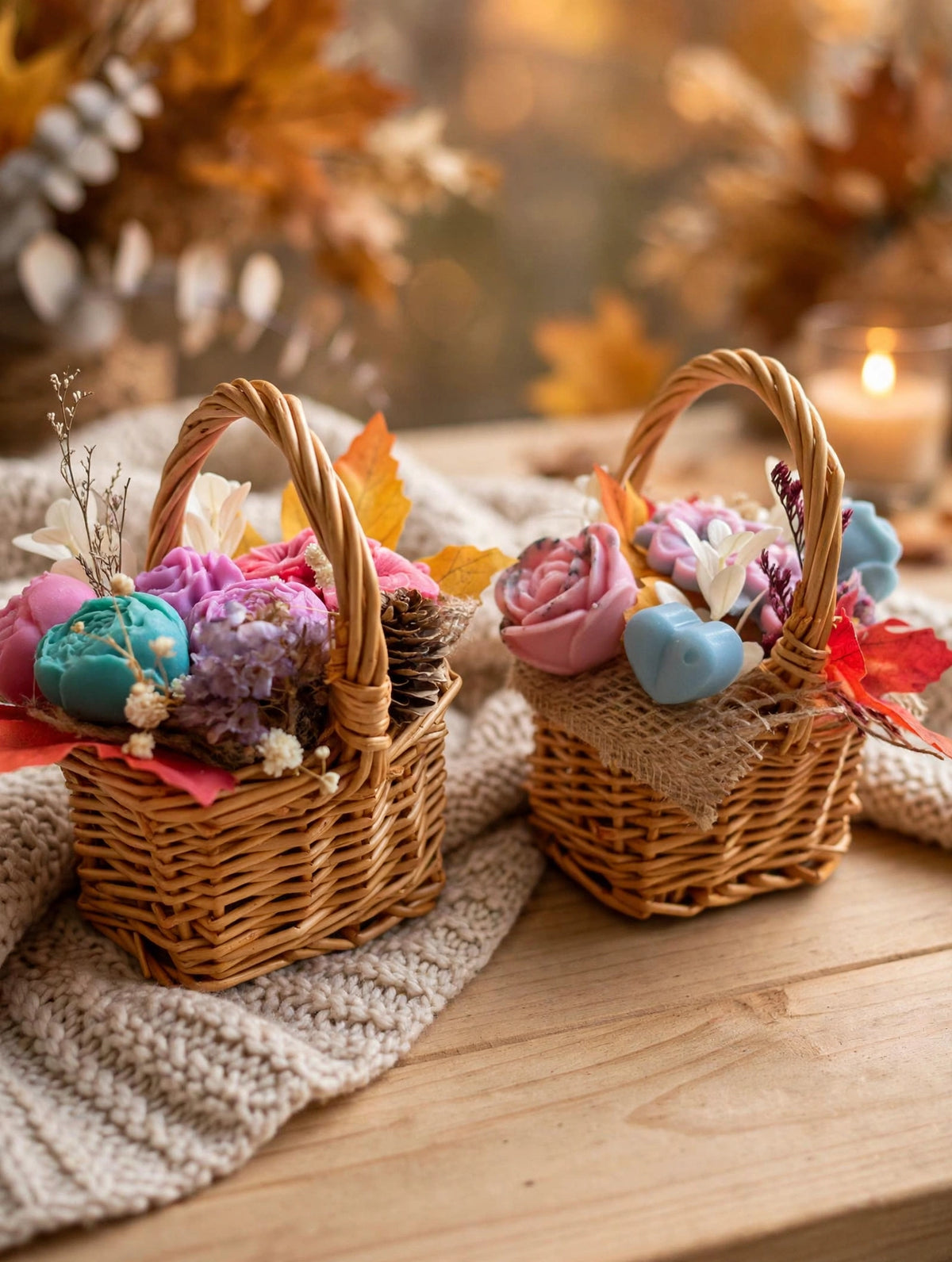 🍂 Mini Cesta de Mimbre · Wax Melts