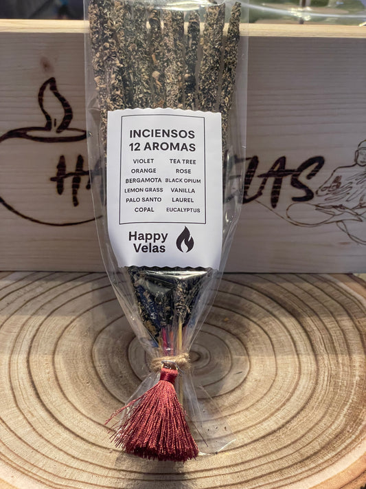 Pack de 12 Inciensos Artesanales – 12 Aromas