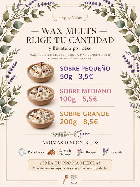 🌿 WAX MELTS GOURMETS A GRANEL - Elige tu aroma y cantidad